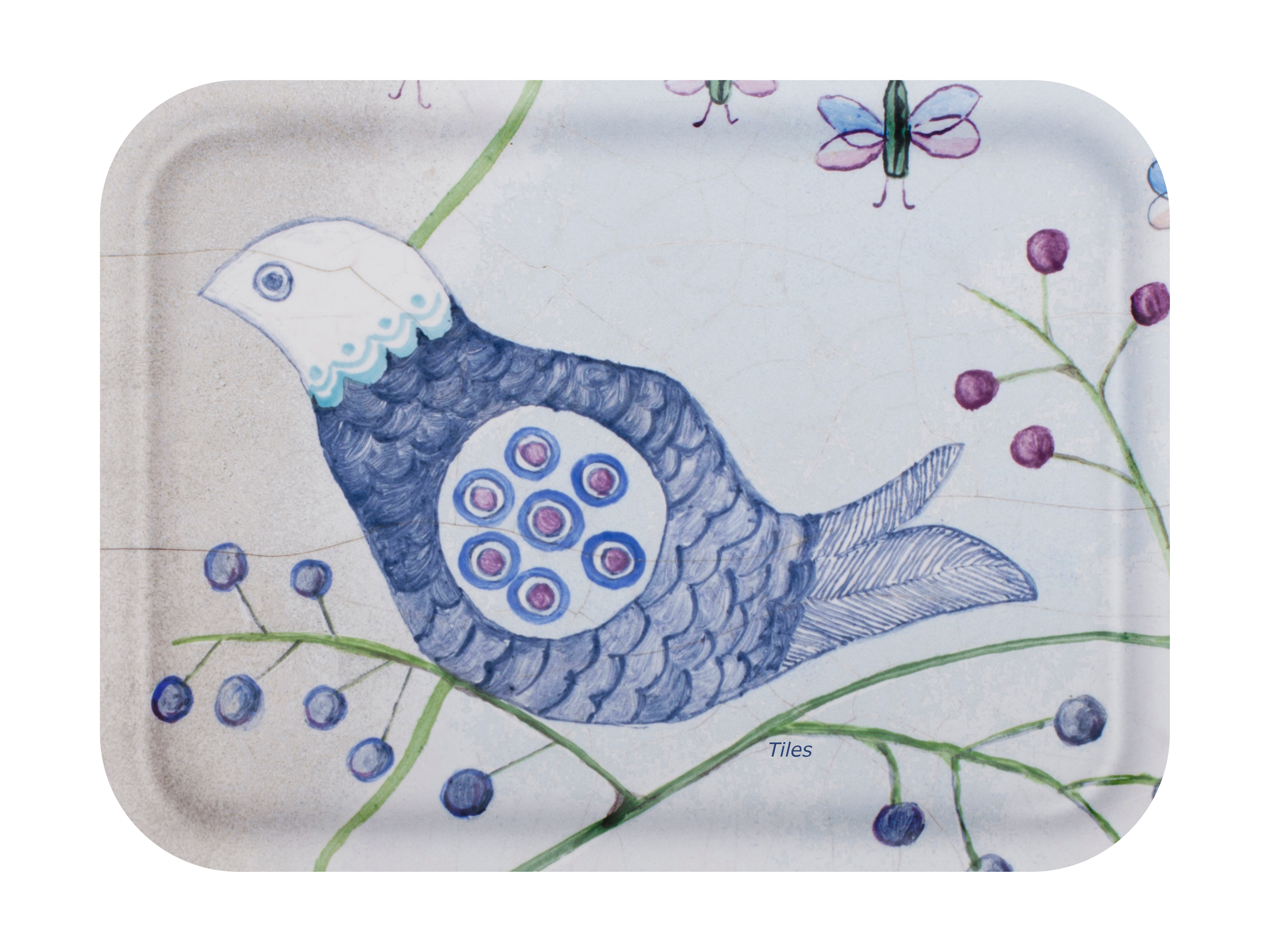 FROQE - TRAY/PLATE WV - SKU_TRA1324REM2720 - Remembrance_Tiles-Dove - 27x20cm_10.63x7.87in - TRADITION by Forbicon - Sweden