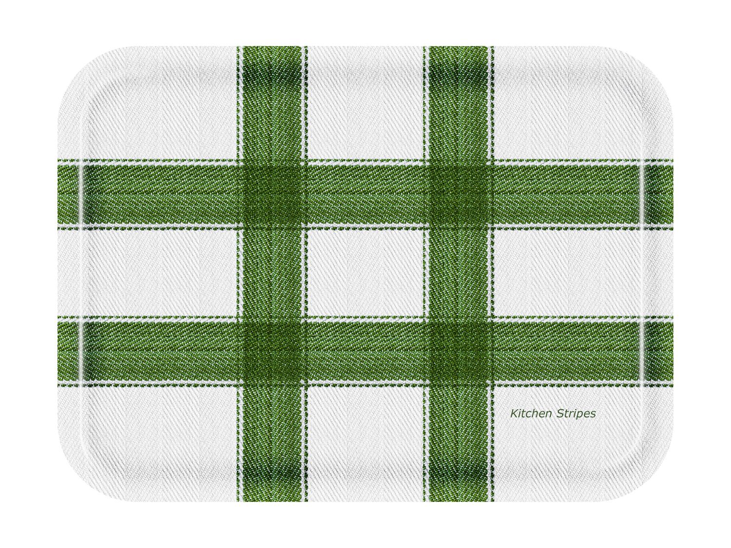 FROQE - TRAY_PLATE_WV - SKU_TRA1268KS2720GR - Kitchen_Stripes-Green - 27x20cm_10.63x7.87in - MEAL & TRADITION by Forbicon - Sweden